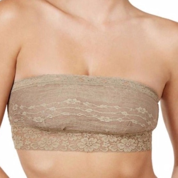 FREE PEOPLE NWT Lace Trim Bandeau Bra Size XS in Taupe - Picture 4 of 13
